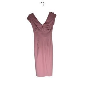 Stop Staring! VTG Women's S Vintage Pin-Up Pencil Dress Pink Cap Sleeve Bodycon